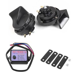 Hupe 12v Lauts Universal Horn Signalhorn Wasserdichte, Universal Hupe für Auto Motorrad LKW Boot, Hochton/Tiefton, 410-510HZ