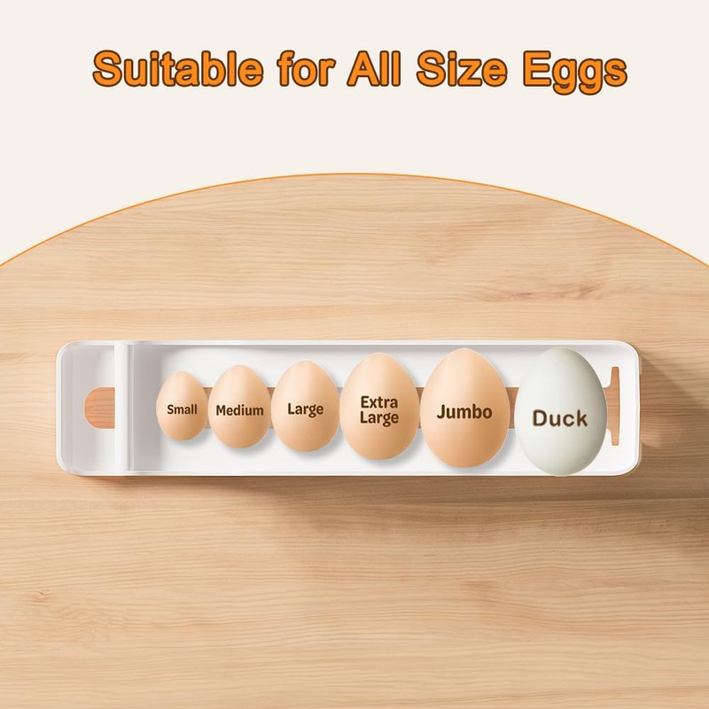 Egg Holder for Fridge, 2 Tiers Auto Rolling Forward (Can