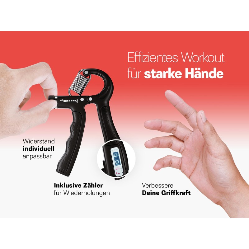 Strongr.Life Hand Trainer Set with Finger Trainer, Rubber Trainer, Ring