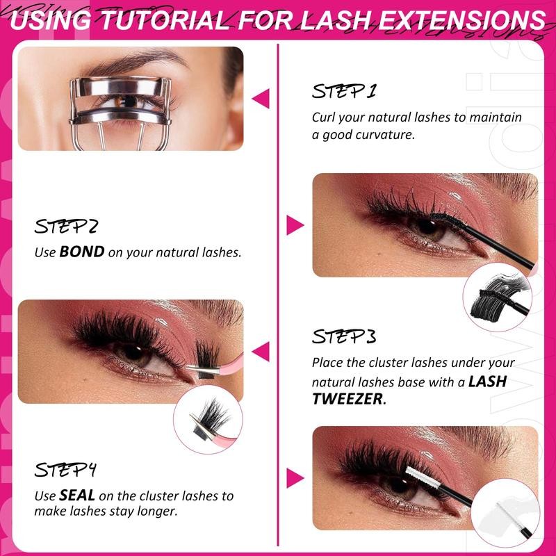 DIY Lash Clusters Kit Fluffy 80D 100D Individual Lashes D