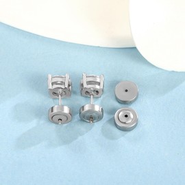 Earring Backs Replacements,4PCS Dics Earring Backs for Studs, Diamond Earrings, Push Pierced Stainless Steel Flat Earring Backers Replacement, Large Heavy Earring Support Backings