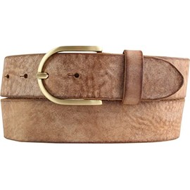 BELTINGER Women's Belt Made of Soft Full Cowhide Leather Vintage Look 4 cm Jeans Belt for Women with Golden Belt Buckle 40 mm Leather Belt Used Look, Cognac, gold