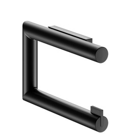 KEUCO Metal Toilet Roll Holder Matte Black Open Shape Toilet Roll Holder for Bathroom and Guest Toilet Reva Black Selection