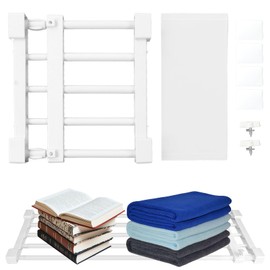 Telescopic Shelf No Drilling | ​Shelf Wardrobe 24 cm Width with PP Steel Tube | 20 kg Load Capacity & Length Adjustment 23-30 cm | Shelves Cabinet for Shoe Cabinet/Kitchen/Bookcase