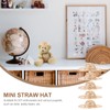 LOGOFUN 10 pcs Mini Straw Hats Handcraft Doll Straw Hat