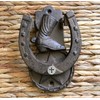 Cross Horseshoe Cast Iron Door Knocker, Lucky Star Unique Housewarming