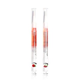 AIJIMEI Nail Oil Cuticle Pen 2pcs Nail Cuticle Oils Pens Are Nail Strengthening Agents And Nail Growth Essence, Suitable For Fragile Peeling And Broken Thin Nails（Rose & Cherry）.