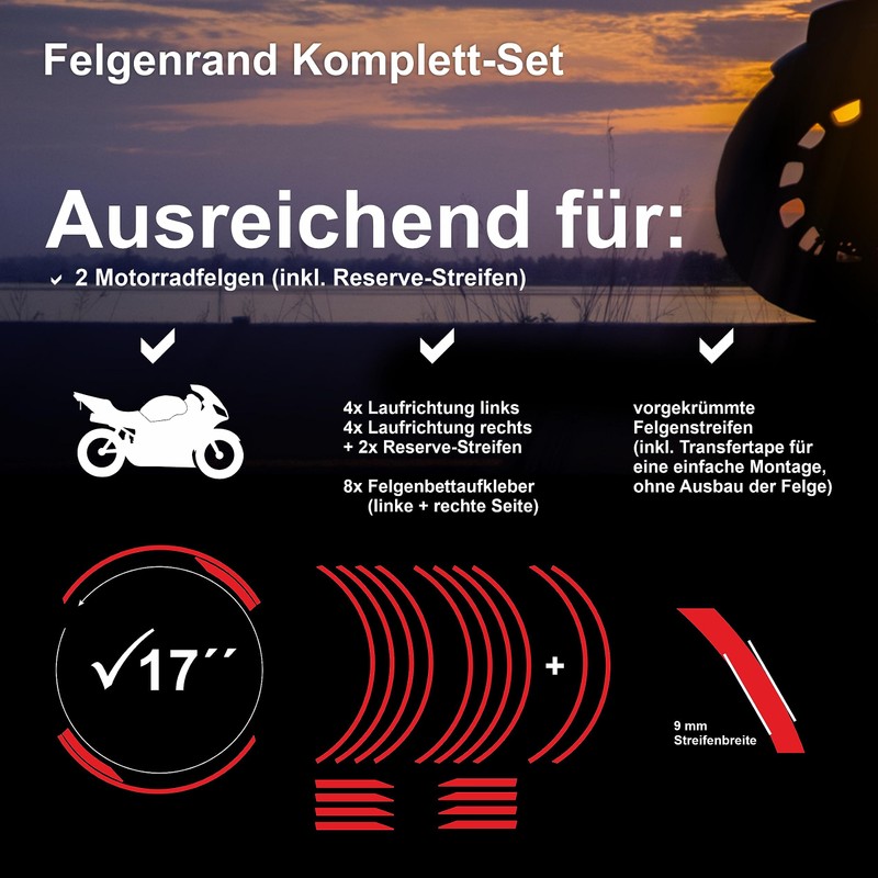 Felgenrand Aufkleber Motorcycle Rim Bed Compatible with KTM 390 Duke