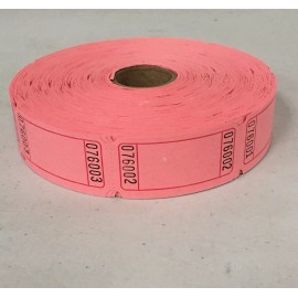 Indiana Ticket Company Blank Raffle Tickets Roll of 1000 Single Stub for Carnival or School Fun Fair - Pink Blank 1000