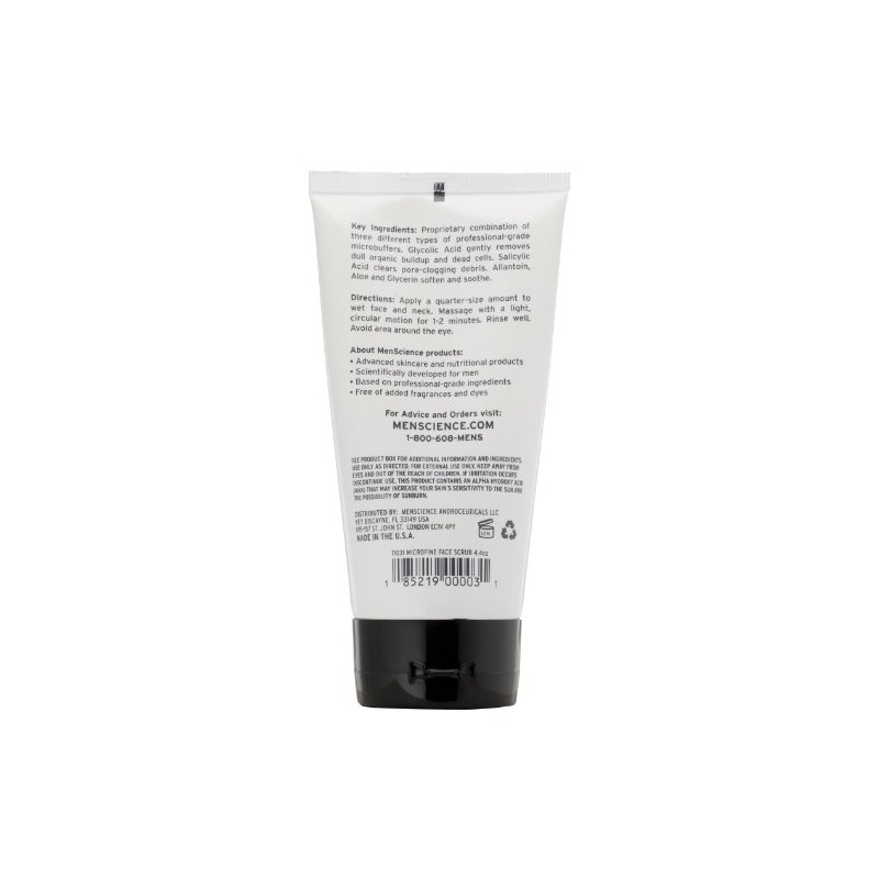 MenScience Androceuticals Microfine Face Scrub All Natural, 4.4 Fl Oz