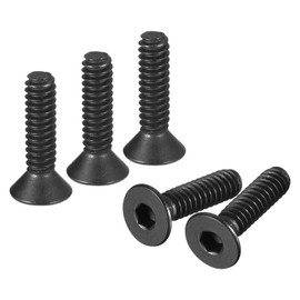 sourcing map #10-24x3/4" Flat Head Socket Cap Screws, 10.9 Grade Carbon Steel Hex Socket Countersunk Flat Head Screw Bolts Machine Screws Fasteners, Fully Threaded, Black Oxide, 20Pcs