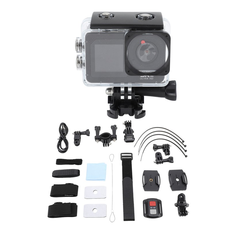 5K30FPS WiFi Action Camera Front and Rear Dual Screen Built