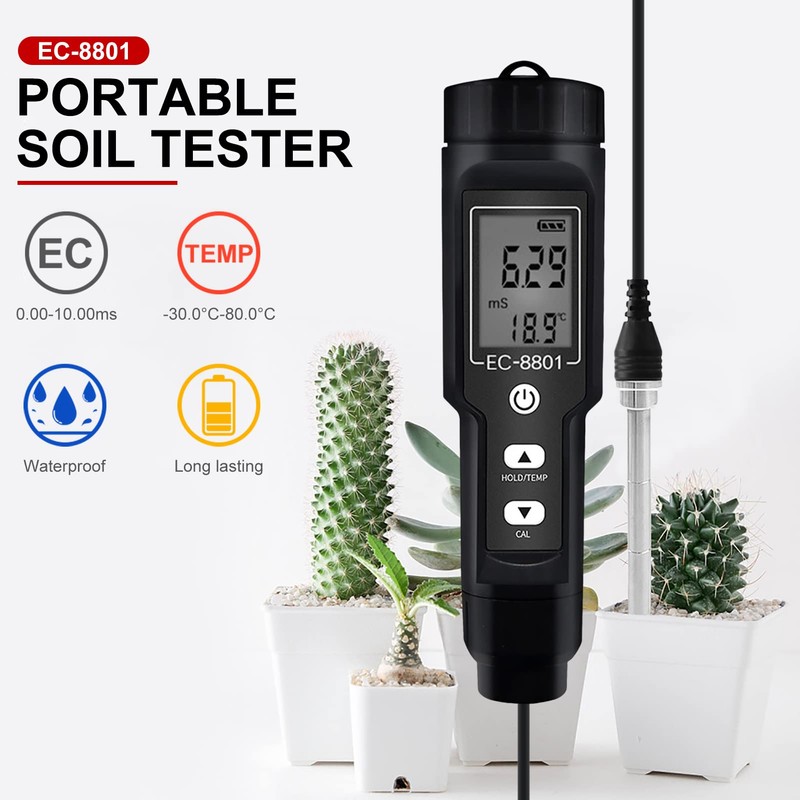 EVTSCAN Soil Tester, Soil Moisture Light pH Meter, Portable Soil
