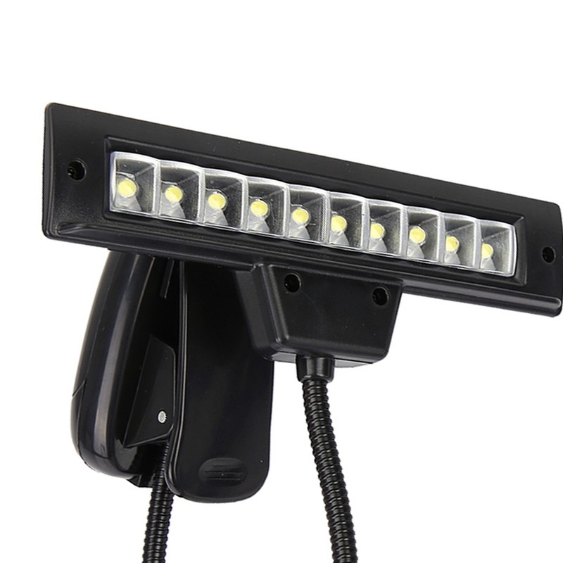 Portable Orchestra Music Stand Light Flexible Neck Clip On USB