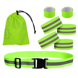 Reflective Safety Running Vest for Men Reflective Belt Reflectors Vest, Adjustable Reflective Wristbands Arm Bands,Reflective Running Gear for Men and Women,for Night Running Safety, Walking
