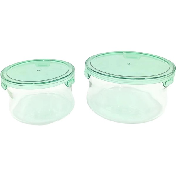 ZGYYLEAD Glass container with lid, 2-piece set, each package contains