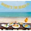 Gold Glitter Where's the Beach Banner, Summer Hawaiian Vacation Holiday