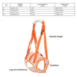 Mesh Pet Dog Lift Harness, Rear Leg Support Belt Lifting Assist Breathable Straps for Disabled Injury Elder Dog(M)