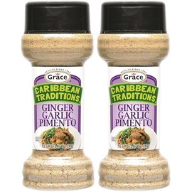 Grace Caribbean Traditions Ginger Garlic Pimento Seasoning 3.49oz - 2 Pack Jamaican Allspice Seasoning & Ginger Seasoning - With Jamaican Pimento Seeds