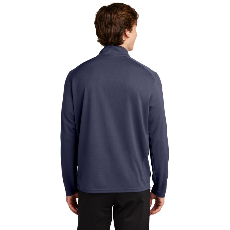 SPORT-TEK Sport-Wick Textured 1/4-Zip Pullover ST860, True Navy, Large