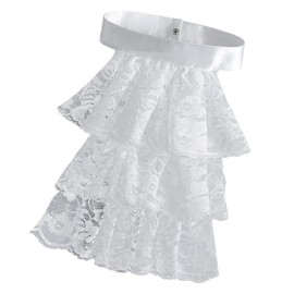 hokojix Detachable Ruffled Jabot Collar Multilayered Lace Collar for Victorian Colonial Outfit Cosplay Costume Neck Collar