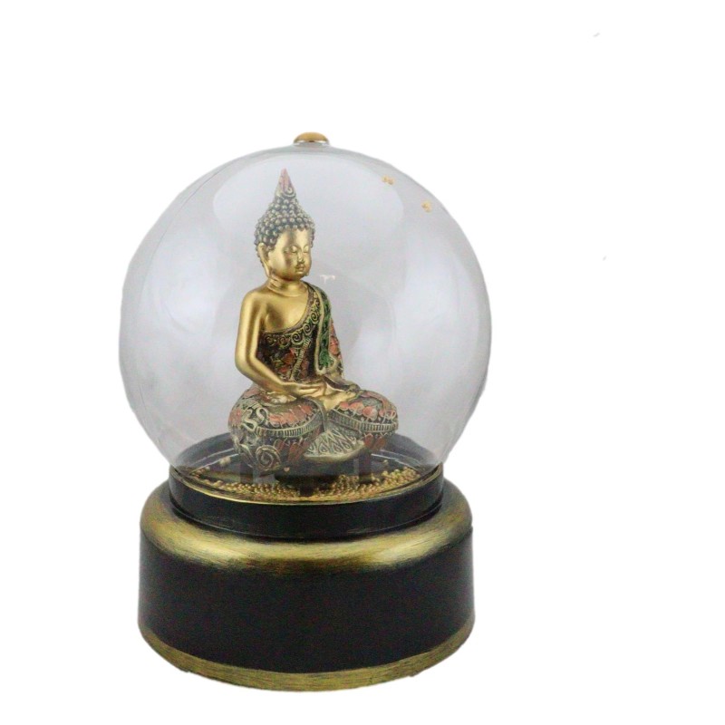 Eastern Enlightenment Buddha Meditating Air Powered LED Light Golden Water