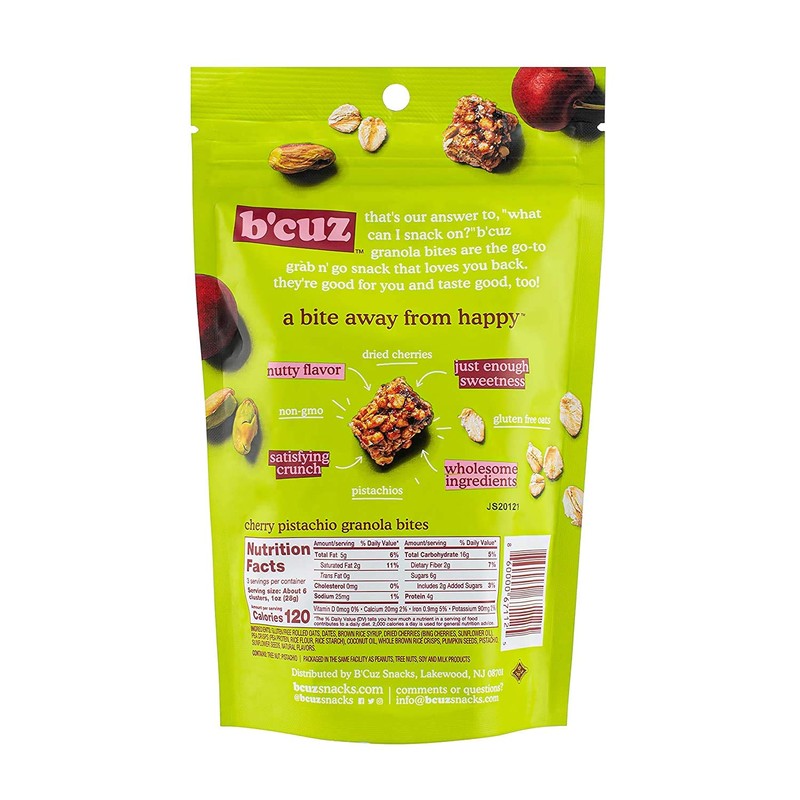 B'cuz Granola Bites 3-Bag Gluten Free Healthy Snacks for adults,