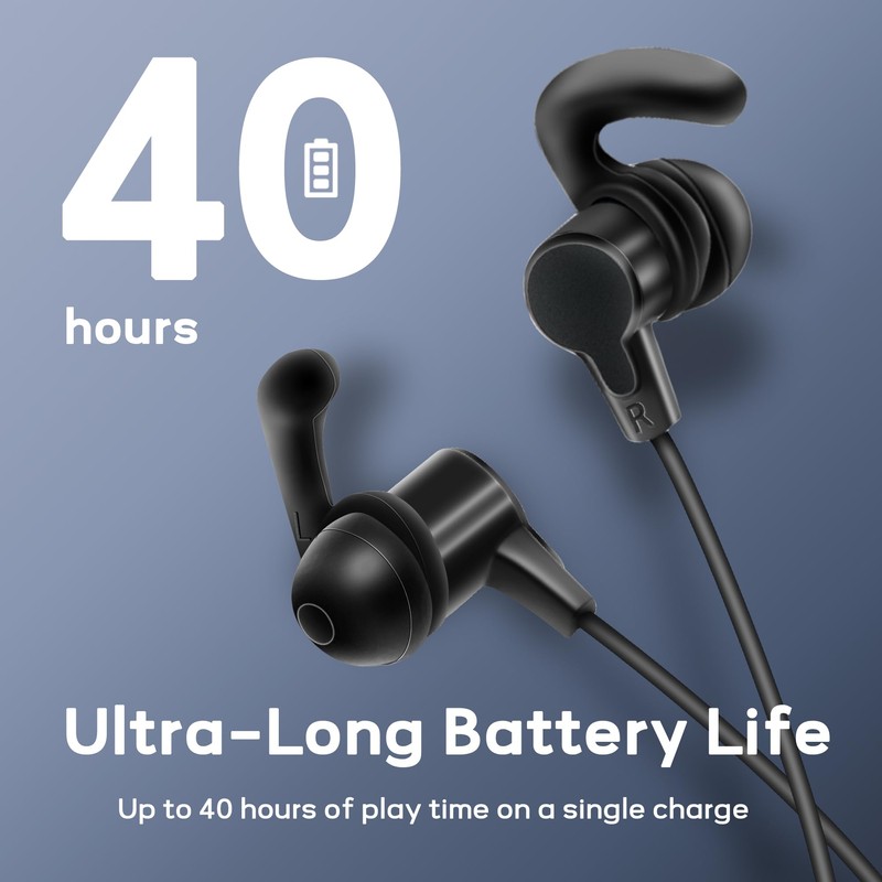 YFFSHLCS Neckband Headphone Bluetooth 5.2 Wireless in-Ear Earphones, 40H Playtime,