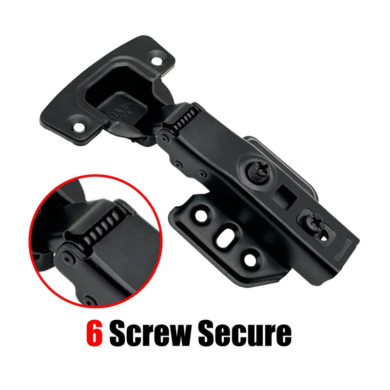 JinBoCheng 4 Pack Soft Close Cabinet Hinges，Black Hinges 100 Degree