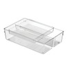 mDesign Plastic Stackable Kitchen Storage Drawer Organizer Bin with 2-Tier