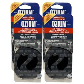 Ozium Paper Membrane Hanging Car Air Freshener - Automotive Air Fresheners and Odor Eliminator for Car (New Car, 4 Packs)