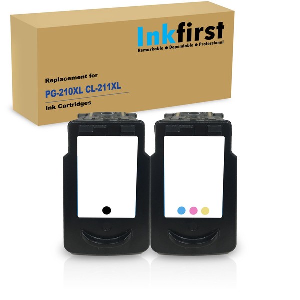 1 Set of 2 Inkfirst Remanufactured Ink Cartridges Replacement for