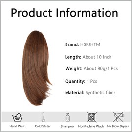 HSPJHTM Ponytail Extensions,Brown Claw Clip Ponytail Hair Extension for Women Curly Hair Piece 10" Synthetic Pony Tail Wig Halloween Fluffy Daily Use
