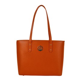 Genuine Leather Tote Bag for Women Shoulder Bag with Zipper Closure (Orange25)