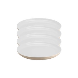 Emile Henry EVERYDAY COLLECTION Ceramic 11" Dinner Plate Set of 4, Sugar & Cream