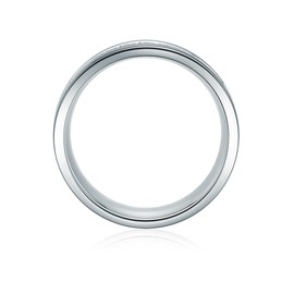 Tresor 1934 Women's Ring Stainless Steel Cubic Zirconia White Brilliant Cut Cubic Zirconia Memoir Ring Engagement Ring Brilliant Cut Stainless Steel Engagement Ring, Stainless Steel, Cubic Zirconia