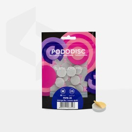 Staleks Pro 25 x Disposable File Sponges for Pedicure Disc Pododisc Spiked Pro Size M (20mm) (Model PDFB-20)