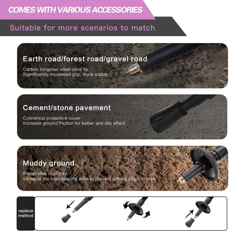Hiking Trekking Poles for Kids, 2 Pack for Trekking or