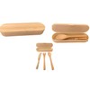 Juego de cubiertos 3 piezas plástico con tapa estilo bambú