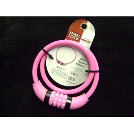 10MM X 650MM PINK BIKE BICYCLE LOCK RESETTABLE 4 DIGIT COMBINATION