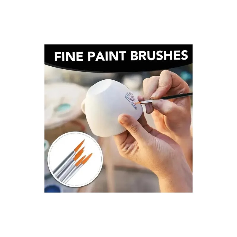 Set 50 Pinceles Para Acrílicas Gouache Acuarela Oleo Dibujo Cerdas