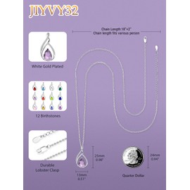 JIYVY32 Infinity Necklace White Gold Infinity Pendant Necklaces for Women Mom Mother Birthstone Jewelry Gifts for Women Alexandrite Necklace June Birthstone Necklaces