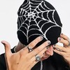 BAIMORE Y2K Gothic Spider Pattern Knitted Hat Winter Warm Acrylic