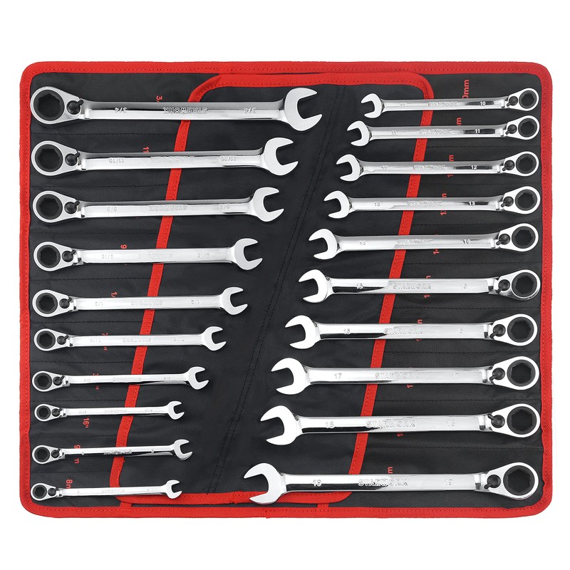 STARWORK TRUE MECHANIC™ 20 Pc. Reversible Ratcheting Combination Wrench Set,