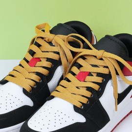 Stepace [2 Pairs Flat Shoe Laces for Sneakers 5/16" Width 30"-72" Length 26 Color Shoelaces Tan 54"(137 cm)