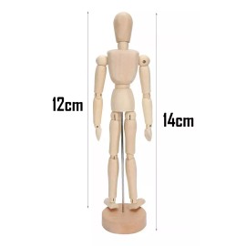 Lecute Maniqui Madera 14cm Articulado Dibujo Boceto Pintura Arte Fi