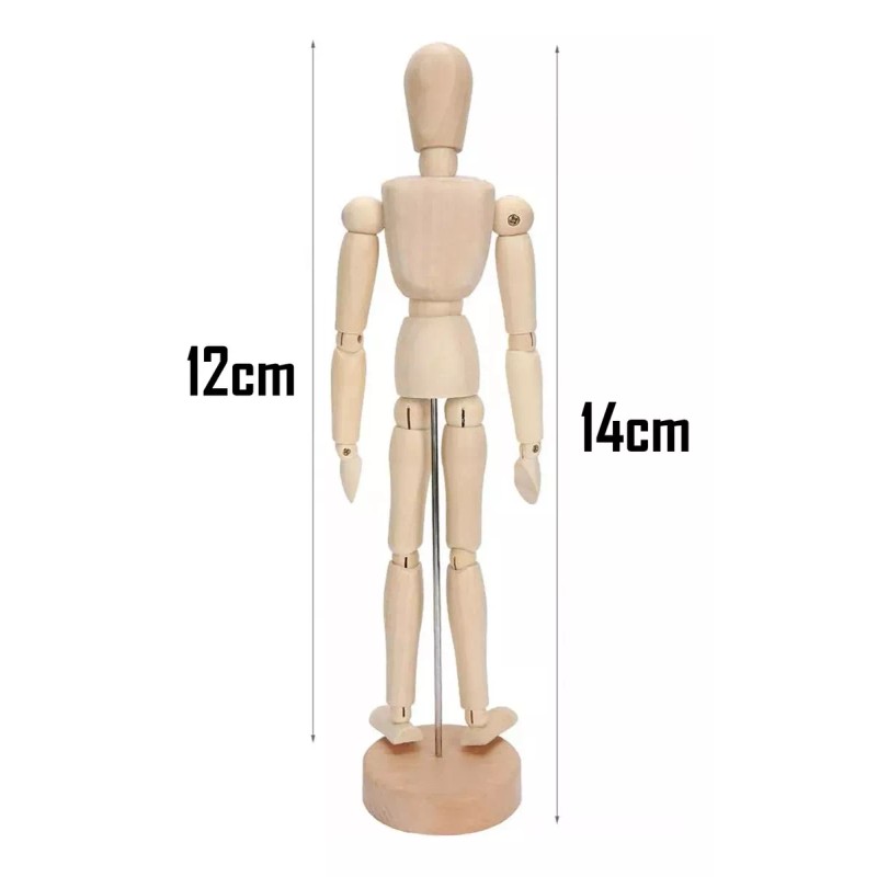 Lecute Maniqui Madera 14cm Articulado Dibujo Boceto Pintura Arte Fi
