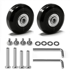 Juego de Ruedas Repuesto Maleta, Ruedas para Maletas de Viaje Silenciosa, Incluye Piezas y Herramientas de Instalación, Ideal para Maletas de Cabina y Patines (50×18 mm)
