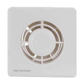 Estevez Extractor De Aire Modelo 1004(eco) | Ventilador para Baño y Cocina Tipo Económico Cuadrado de 4", 15 Watts, 41dB, Flujo de Aire 72m³/hr, | Instalación en Muro o Techo.