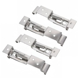 4 Pcs number plate holder for Trailers, Stainless Steel Bracket with Spring Loaded Clips, Durable Frame Number Plate Holders for Caravans and Trailers, Heavy Duty Steel Construction
